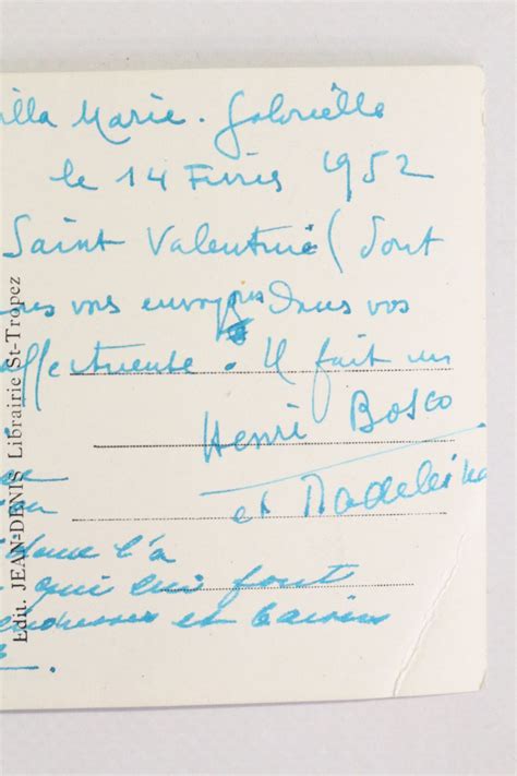 Bosco Carte Postale Autographe Sign E Adress E Georges Raillard