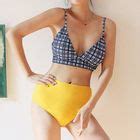 Cucurbit Set Plaid Bikini Top Swim Bottom Yesstyle