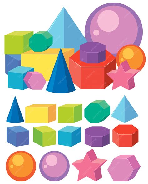 premium vector set  math geometry shapes