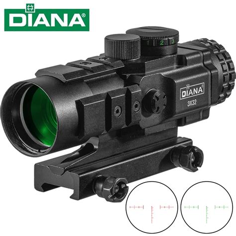 Diana 3x32 Red And Green Bdc Chevron Scope Tactical Optical Rifle Scope