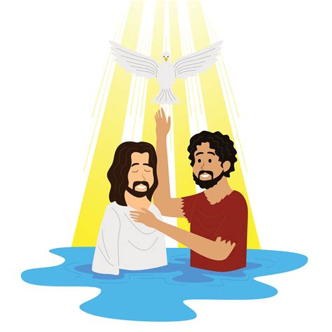 Illustration Of Jesus Christ Being Baptized By John The Baptist In The Jordan River 36024264