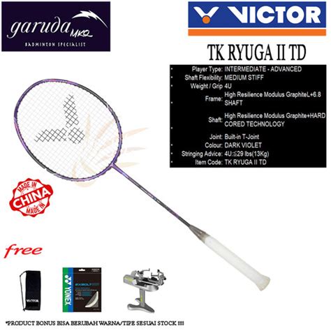 Jual RAKET BADMINTON VICTOR THRUSTER RYUGA II TD VICTOR TK RYUGA 2 TD