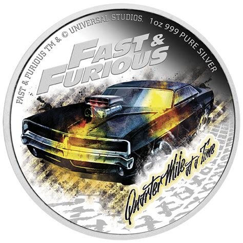 Niue Fast And Furious Quarter Mile At A Time Coloured Oz Silber