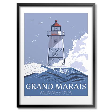 Grand Marais Lighthouse Art Print - Bozz Prints