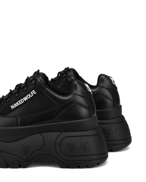 Naked Wolfe Leather Platform Chunky Sneakers In Black Lyst