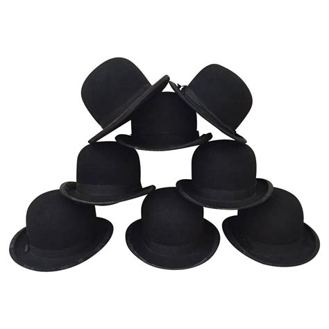 Collection Of 8 English Victorian And Edwardian Bowler Hats Victorian