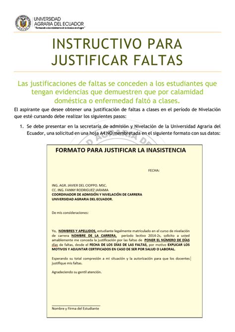 Modelo De Solicitud Para Justificar Faltas Image To U