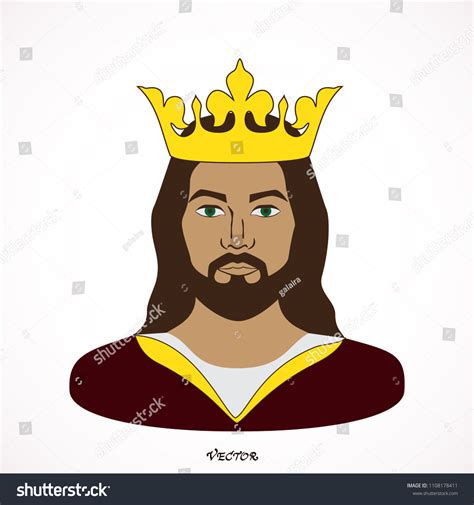 King Wearing Crown And Mantle Cartoon Vector Royalty Free Stock