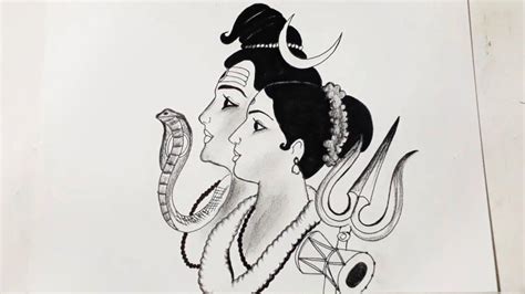 How To Draw Shiv And Parvati Lord Shiva And Maa Parvati Drawing For