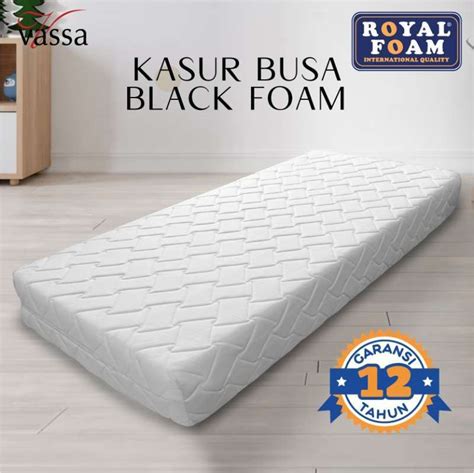 Promo KASUR BUSA ROYAL BLACK FOAM KAIN QUILTING 180 X 200 Tebal 20