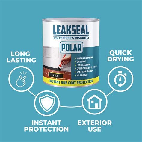 Polar Premium Leak Seal Black Paint 500ml Instant Waterproof Roof