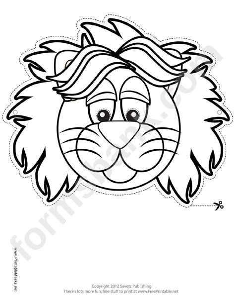 Lion Mask Outline Template Printable Pdf Download