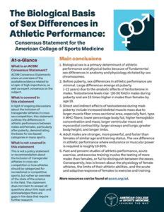 Sex Differences In Athletic Performance ACSM Consensus Statement