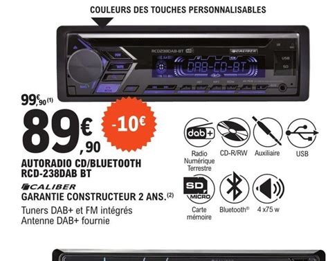 Promo Autoradio CD Bluetooth RCD 238DAB BT Chez E Leclerc L Auto