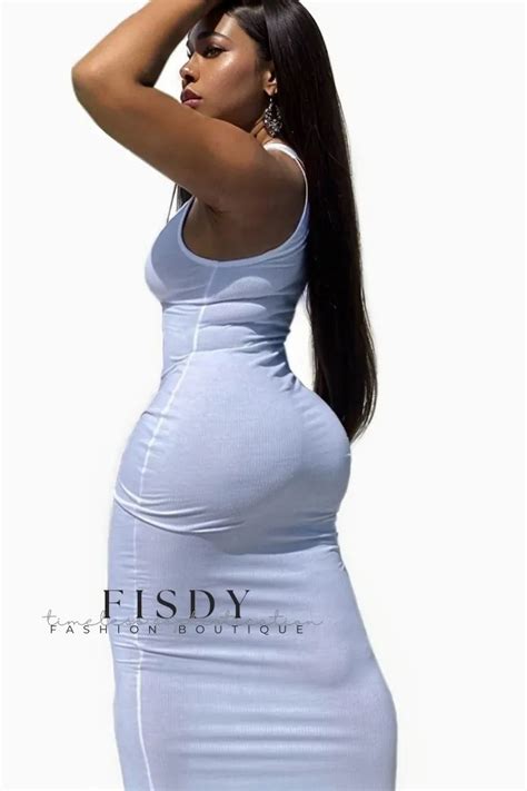 Fisdy Sophisticated Sleeveless Deep V Neck Bodycon Dress With Elegant