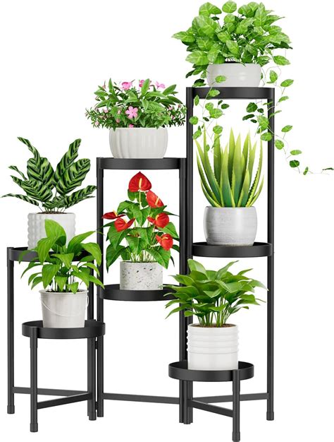 Idavosic Ly Tier Metal Plant Stand For Indoor Outdoor Foldable