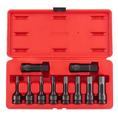 Sunex 10pc 1 2 Drive SAE Impact Hex Driver Set 2638