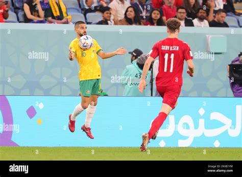 Al Wakrah Qatar 30th Nov 2022 Aziz Behich Of Australia Controls The