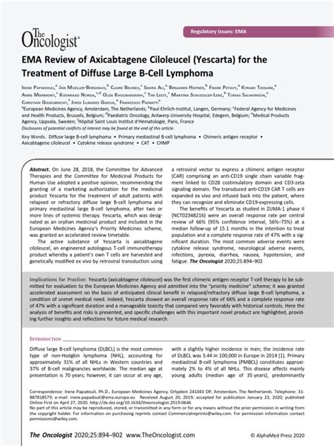 Yescarta Cart Cell Therapy 1 Pdf Clinical Medicine Diseases And
