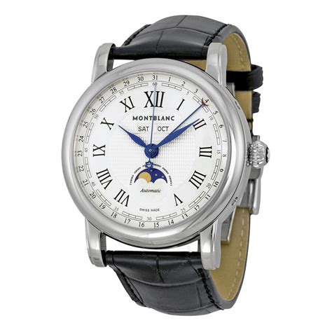 Montblanc Automatic Moonphase Stainless Steel Men S Watch 108736 Star Montblanc Watches