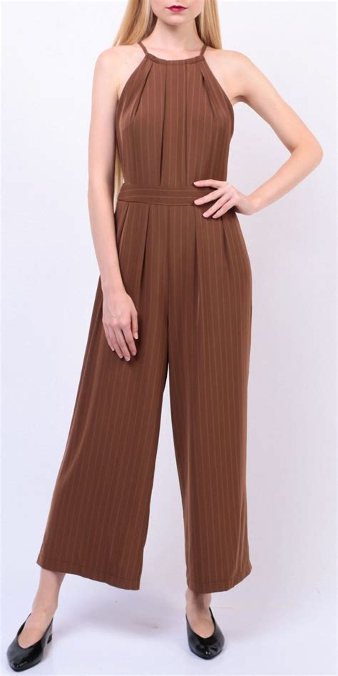 Pinstriped Halter Jumpsuit Boho Fashion Fashion Jumpsuit