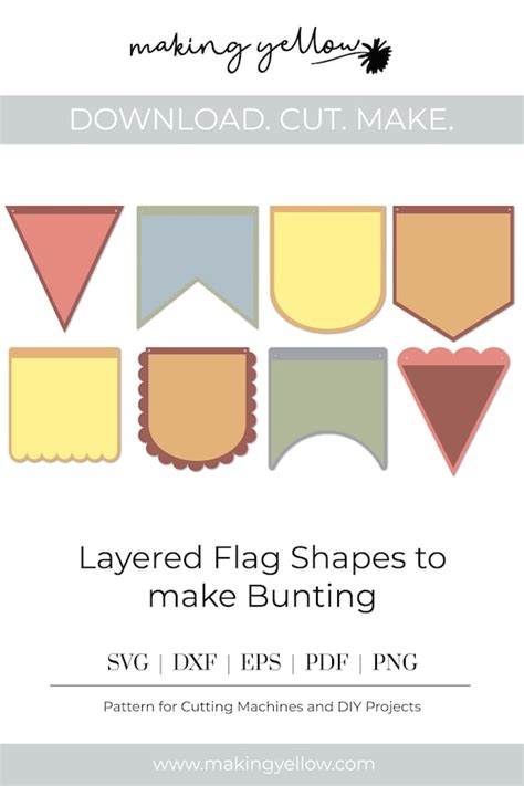 Flag Shapes for Bunting Flag Templates Scalloped Flag | Etsy