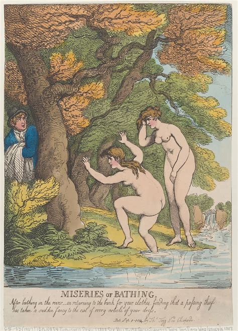 Two Naked Men Standing Next To Each Other In Front Of A Tree With Water