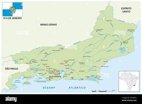 Map Of The Brazilian State Rio De Janeiro Stock Photo Alamy