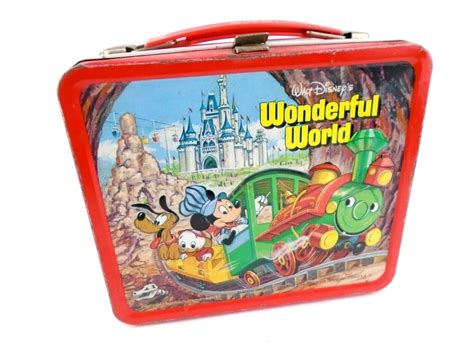 Vintage Walt Disney Magic Kingdom Wonderful World On Ice Metal Lunchbox