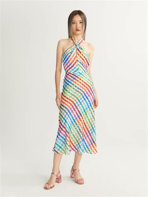 Summer Check Bay Dress Multi Color Pomelo Fashion