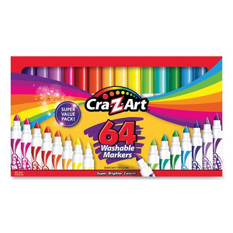 Cra Z Art Washable Markers Broad Bullet Tip Assorted Colors