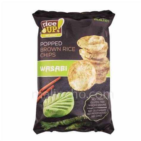 Rice Up Popped Brown Rice Chips Wasabi G