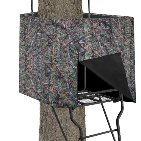 Universal Camo Hunting Tree Stand Blind Cover 2 Man Stand Zippered