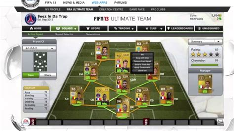 Fifa 13 Ultimate Team Ligue 1 Squad Builder YouTube