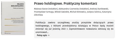 Prawo Holdingowe Zmiany Od Pa Dziernika Nowelizacja Kodeksu