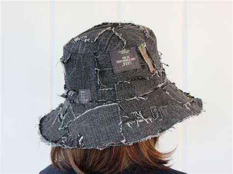 Patchwork Grey Denim Hat Made By Zinanatko Check On Etsy Denim Hat