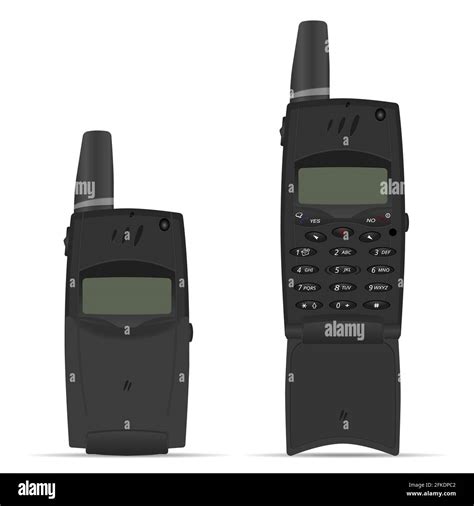 Classic Mobile Phone Set On A White Background Vector Illustration