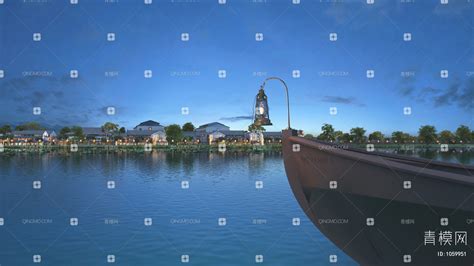 【湖景夜景景观3d模型】 现代vr有灯光有贴图max2016湖景夜景景观3d模型下载 Id1059951 免费3dmax模型库 青模3d模型网