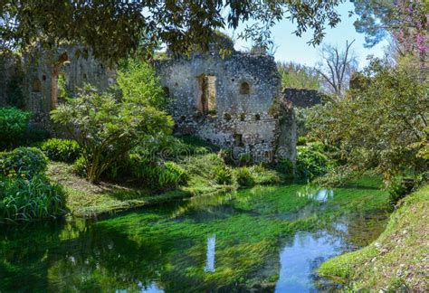 Garden Of Ninfa Landscape Garden In The Territory Of Cisterna Di Latina In The Province Of