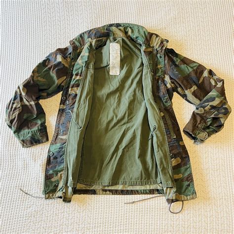 Vtg Us Army Cold Weather Field Jacket M Woodland Ca Gem