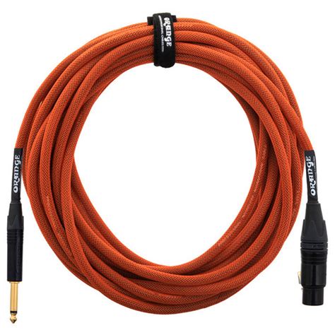 Orange 30 Ft Mic Jack XLR Cable Orange Woven Na Gear4Music