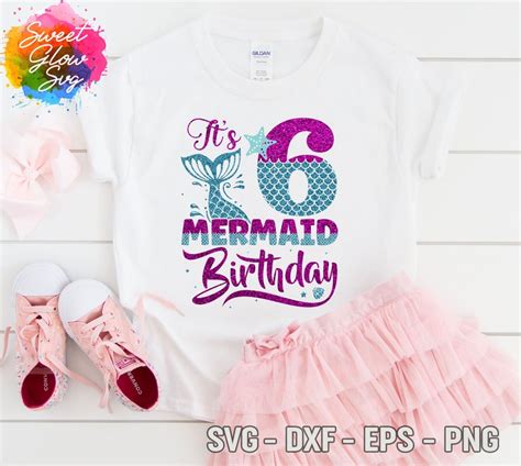 6 Years Old Mermaid Birthday Svg 6th Birthday Mermaid Svg Etsy