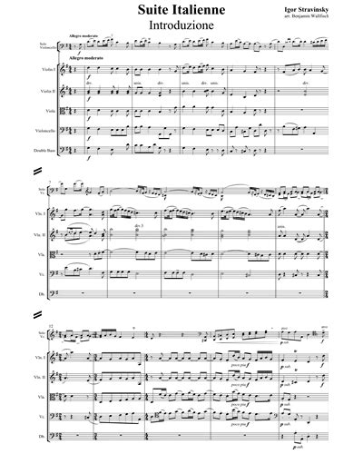 Suite Italienne Arranged By Benjamin Wallfisch Full Score Sheet Music