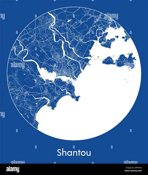 City Map Shantou China Asia Blue Print Round Circle Vector Illustration