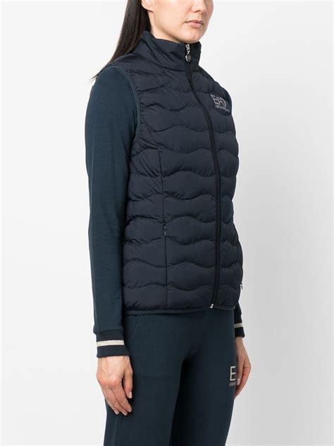 Ea7 Emporio Armani Train Core Eco Down Gilet Blue Farfetch Uk