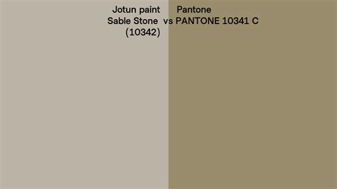 Jotun Paint Sable Stone 10342 Vs Pantone 10341 C Side By Side Comparison