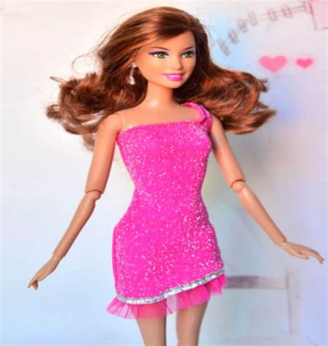 For Barbie Pink Dress Glitter Barbie Dress Fits Barbie Short | Etsy