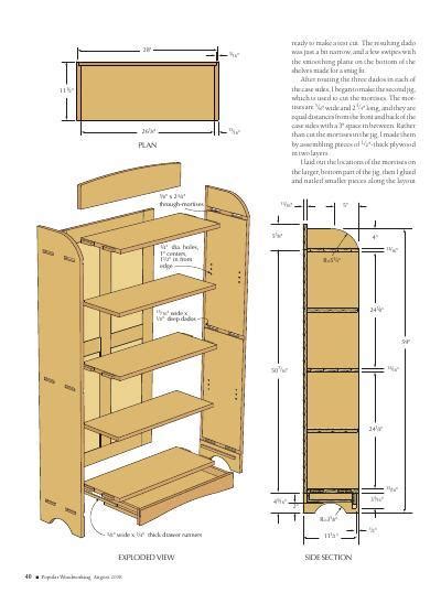 Revolving Bookcase Woodworking Project Woodsmith Plans