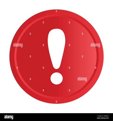 signo de exclamación blanco en el icono de círculo rojo vector de