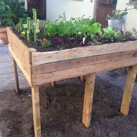 How To Make A Pallet Garden Bed Raised Garden Beds Diy Pallet